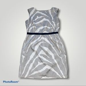 Loft Zebra Print Dress Size Large Petite